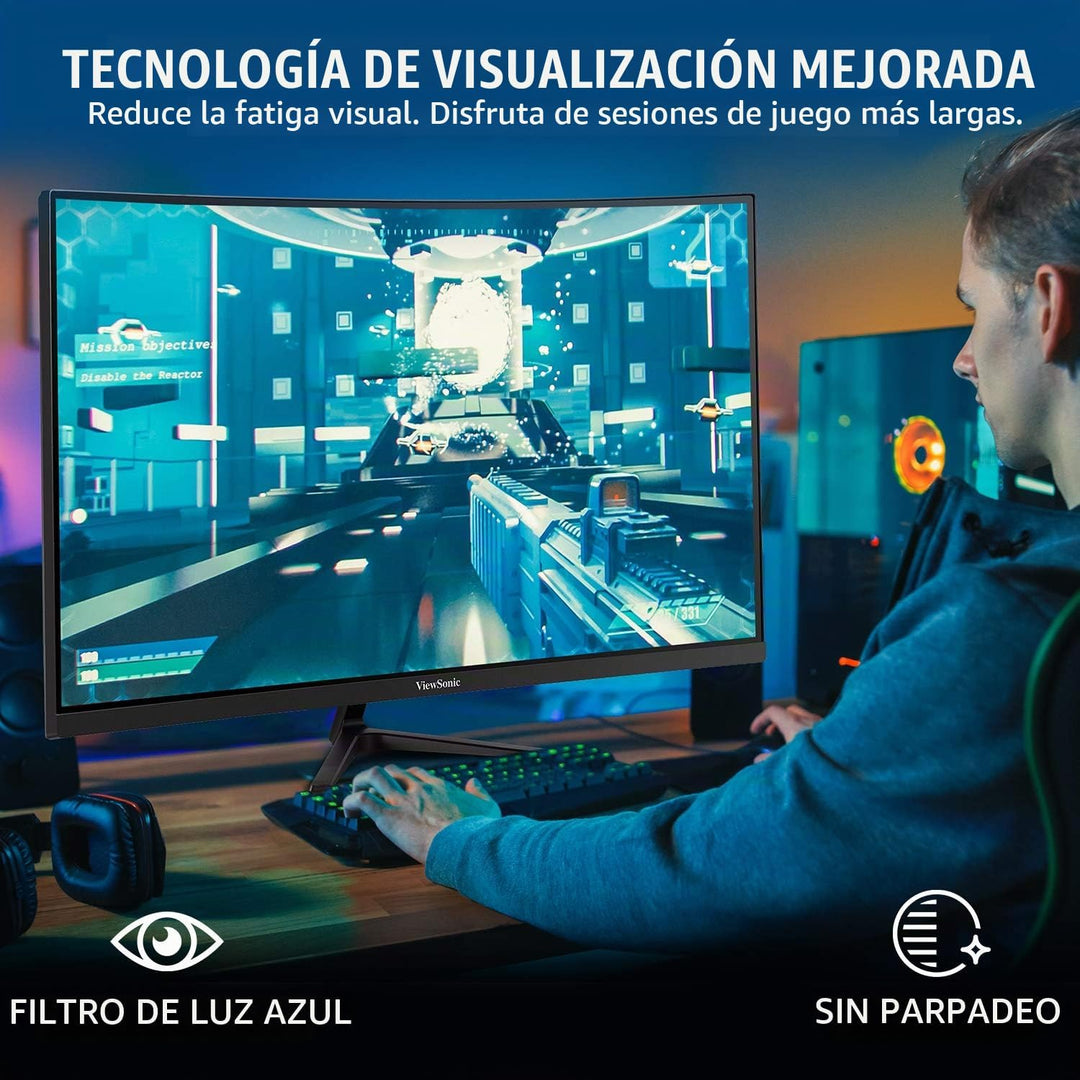 ViewSonic VX3218-PC-MHD Monitor curvo para juegos de 32 pulgadas 10...