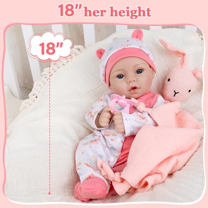 Aori Muñecas de bebé Reborn realistas: niña recién nacida de 18 pul...