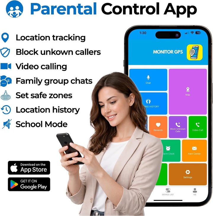 Reloj para niños con localizador GPS, llamadas bidireccionales, seg...