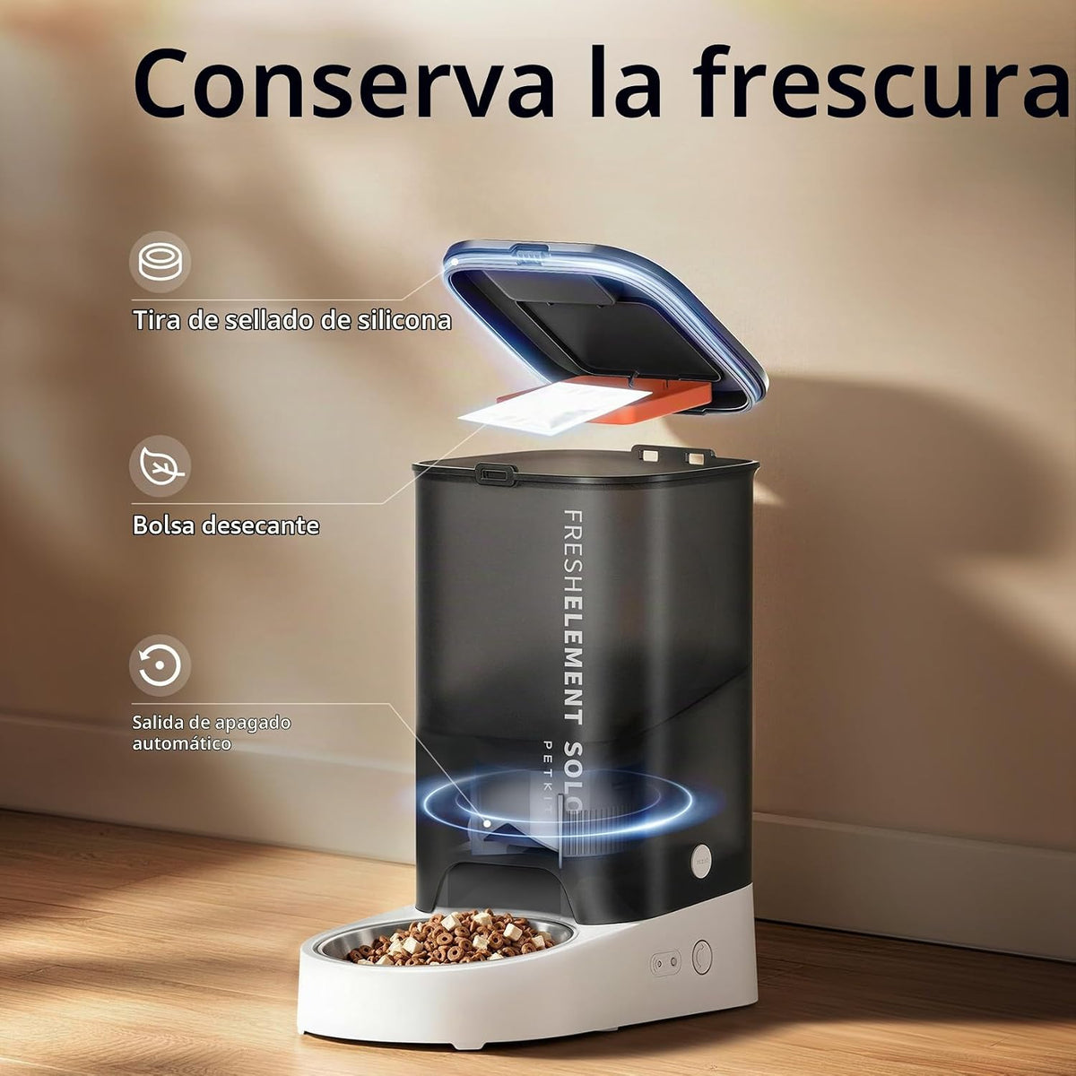 PETKIT Comedero Automático para Gatos, Comedero Automático para Perros WiFi 2.4G, Dispensador de Comida para Mascotas con Control de Aplicación y Sistema Triple Fresh-Lock, Hasta 10 Comidas al Día