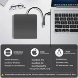 ROOFULL Unidad externa de CD y DVD para portátil y Mac con funda, U...