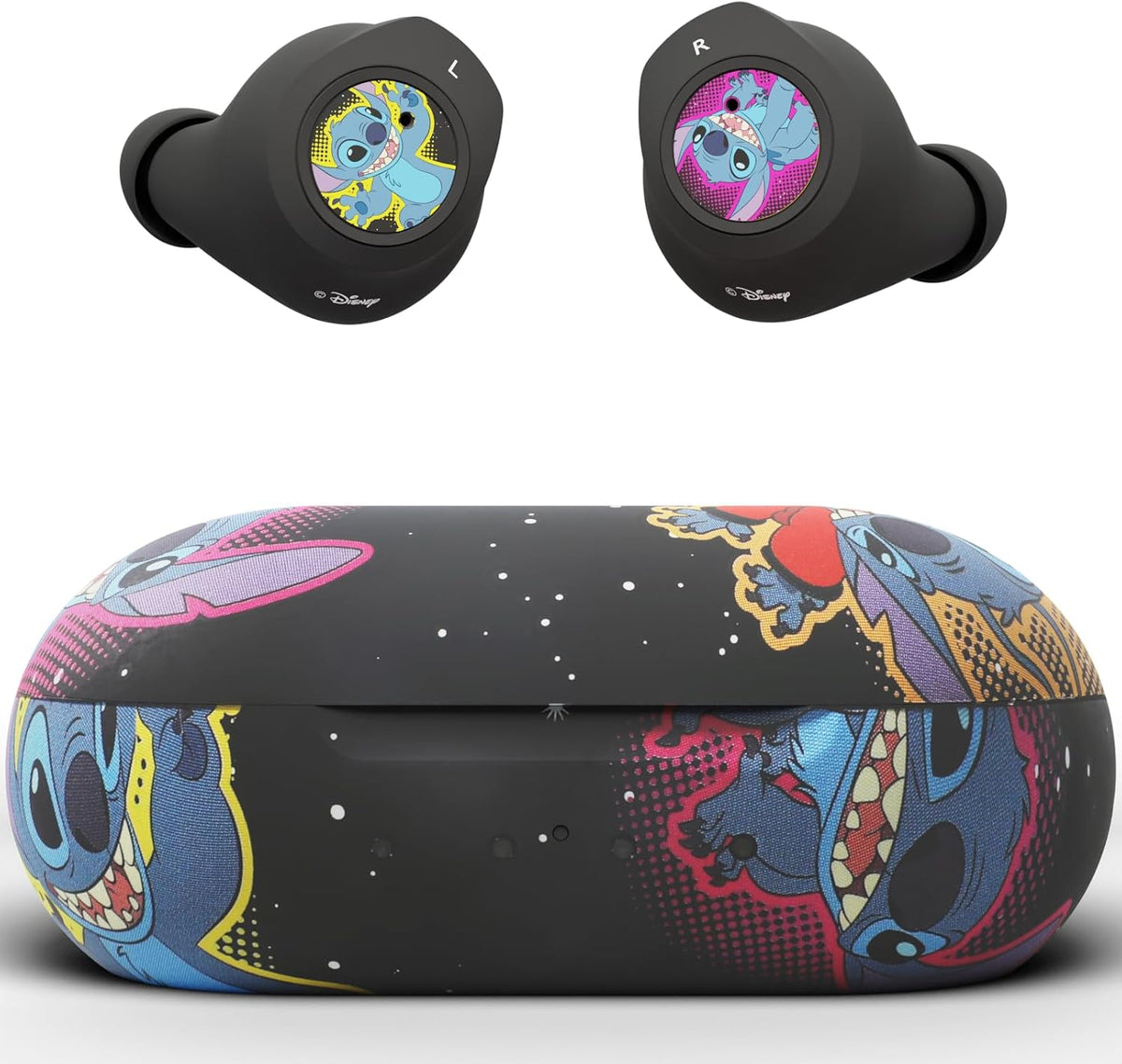 Auriculares Bluetooth Disney Lilo y Stitch con estuche de carga - Auriculares inalámbricos con micrófono incorporado + Hasta 30 horas de tiempo de reproducción - Regalos de Lilo y Stitch para niñas
