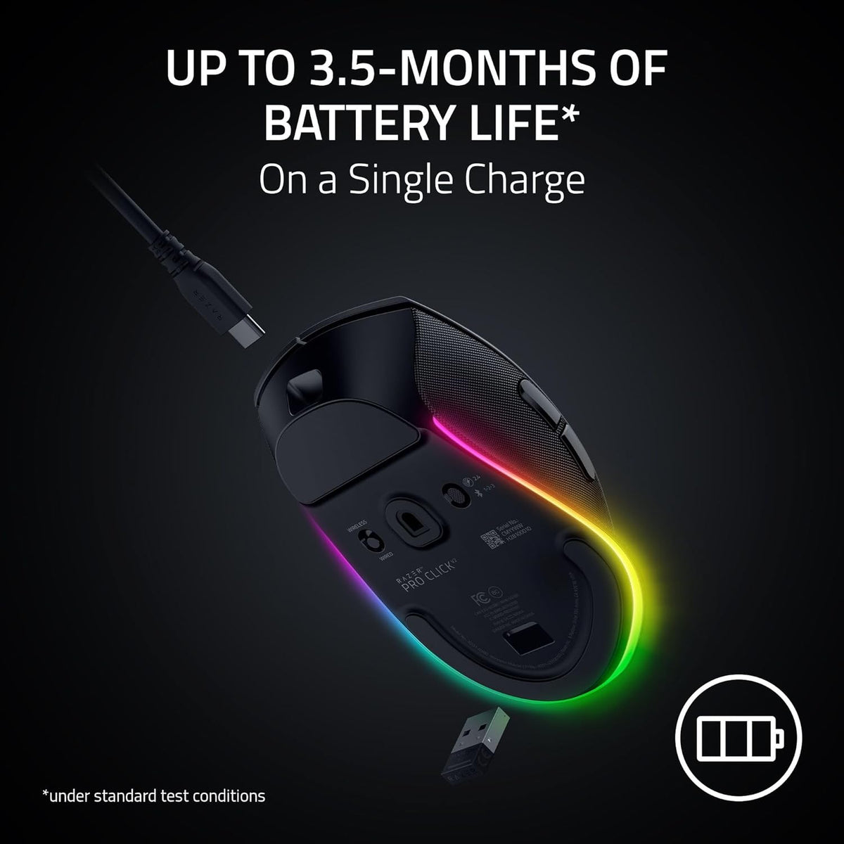 Razer Ratón Inalámbrico Pro Click V2: Diseño Ergonómico para Diestr...