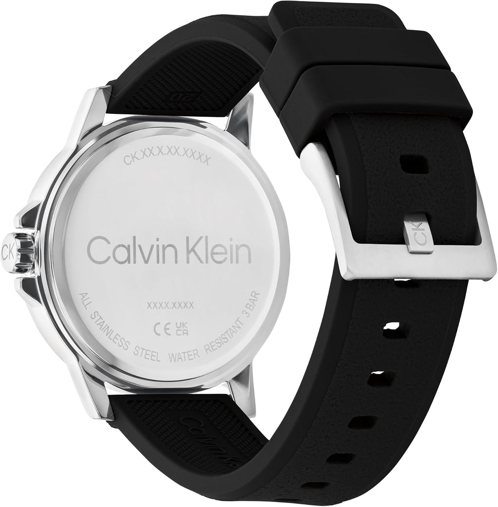 Calvin Klein Reloj para hombre CK Reset - Reloj de cuarzo de 42mm 3H - Correa de silicona deportiva - Resistencia al agua 30 metros – Joya de moda premium con un aspecto audaz - Regalo para él