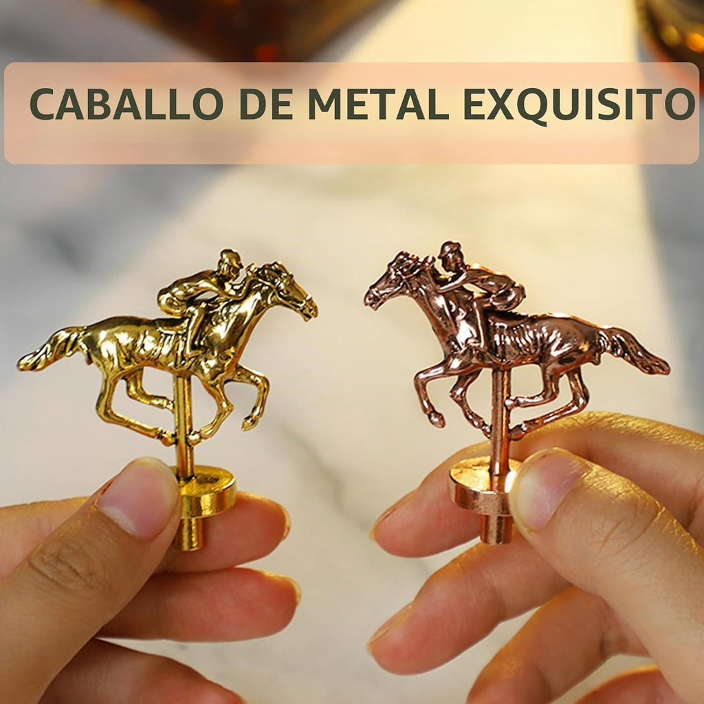 HOROW Juego de carreras de caballos – Juego de mesa de carreras de caballos de madera con 11 caballos de metal de lujo, 2 dados y 2 tarjetas, para Kentucky Derby y fiesta, regalo perfecto de cumpleaños y vacaciones