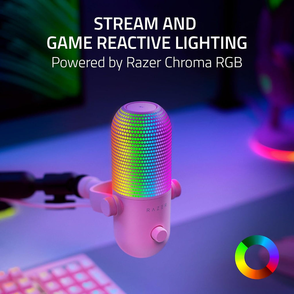 Razer Seiren V3 Chroma RGB, reactivo de transmisión y juegos, micrófono USB