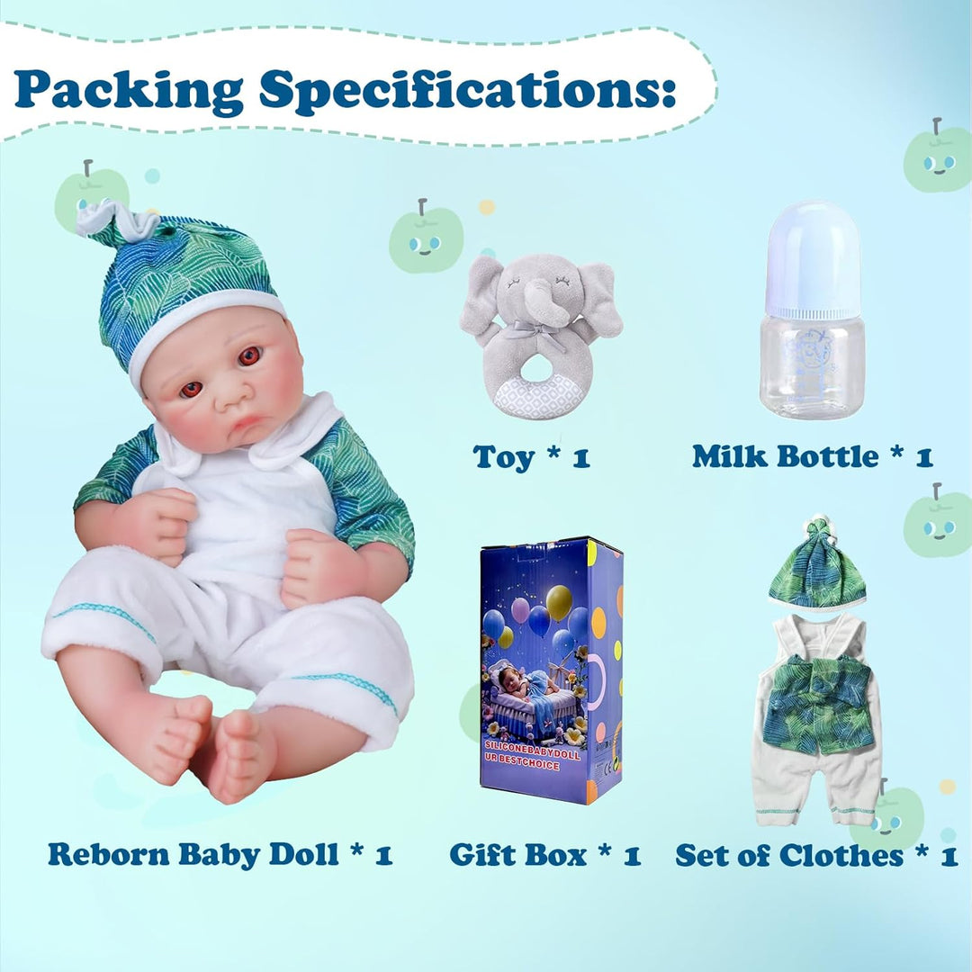 Niño de 15 pulgadas, muñeca de bebé de silicona completa, muñecas d...