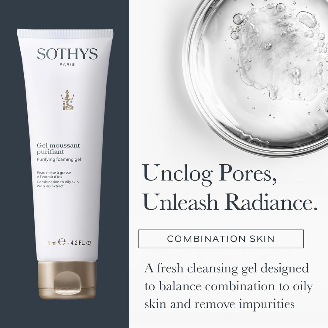 SOTHYS Gel espumoso purificante | Limpiador facial suave para piele...