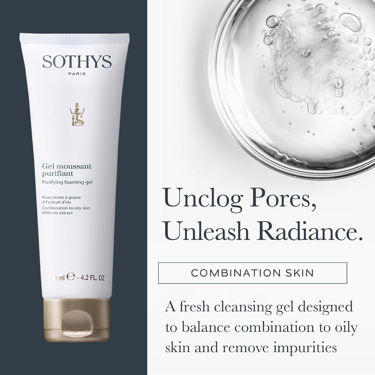 SOTHYS Gel espumoso purificante | Limpiador facial suave para piele...