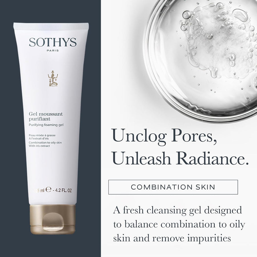 SOTHYS Gel espumoso purificante | Limpiador facial suave para piele...