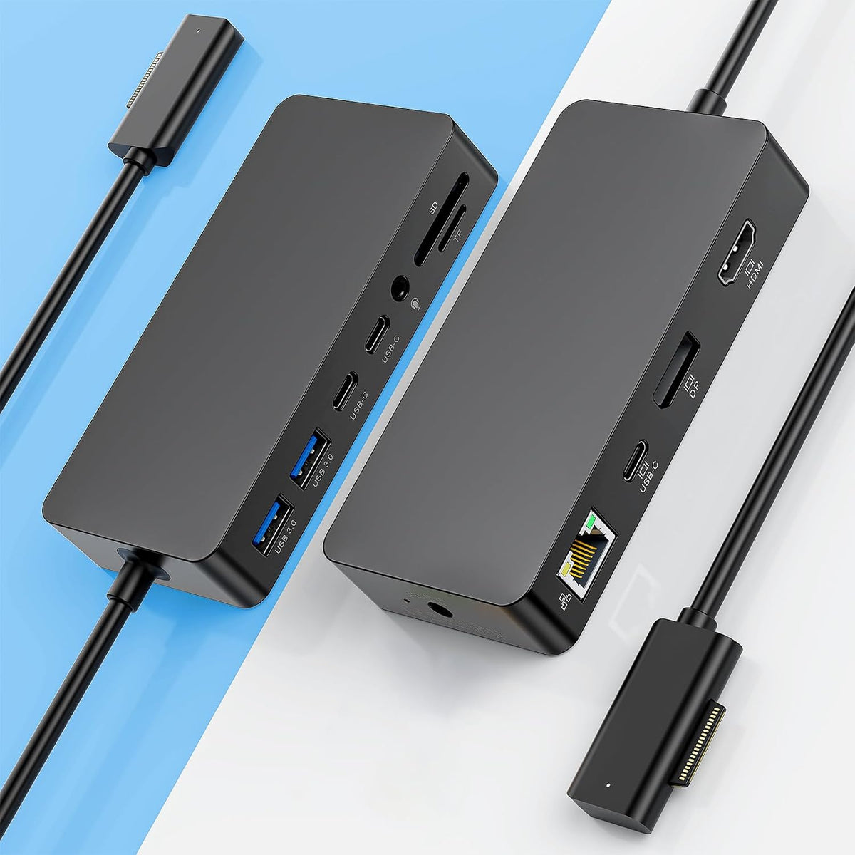 Estación de acoplamiento para superficie, pantalla triple 4K a 60Hz a través de HDMI, DP y USB C, 12 en 1 con adaptador de corriente de 120 W para Surface Laptop 5/4/3 y Surface Pro 11/10/9/8/7/X