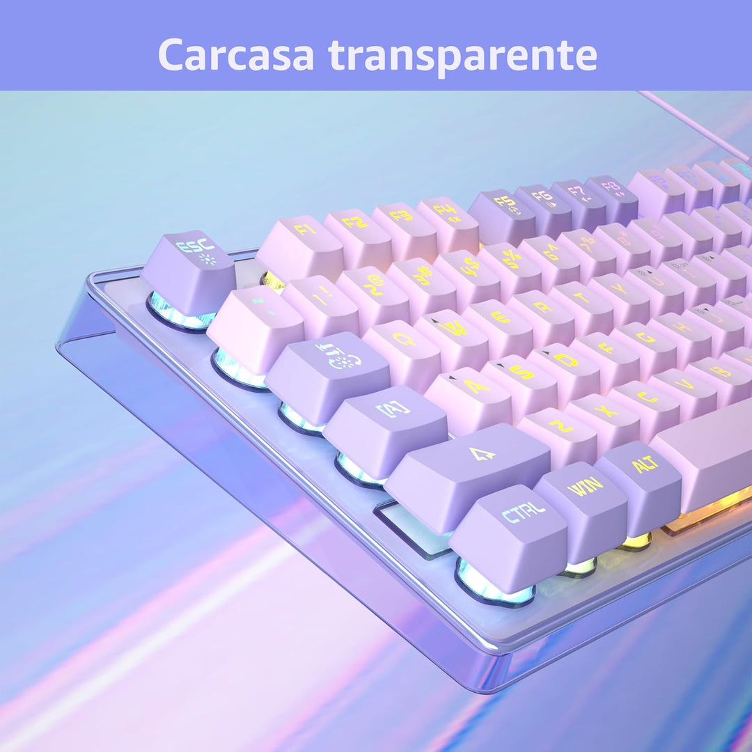 Combo de teclado y mouse para juegos, teclado K1 con retroiluminaci...