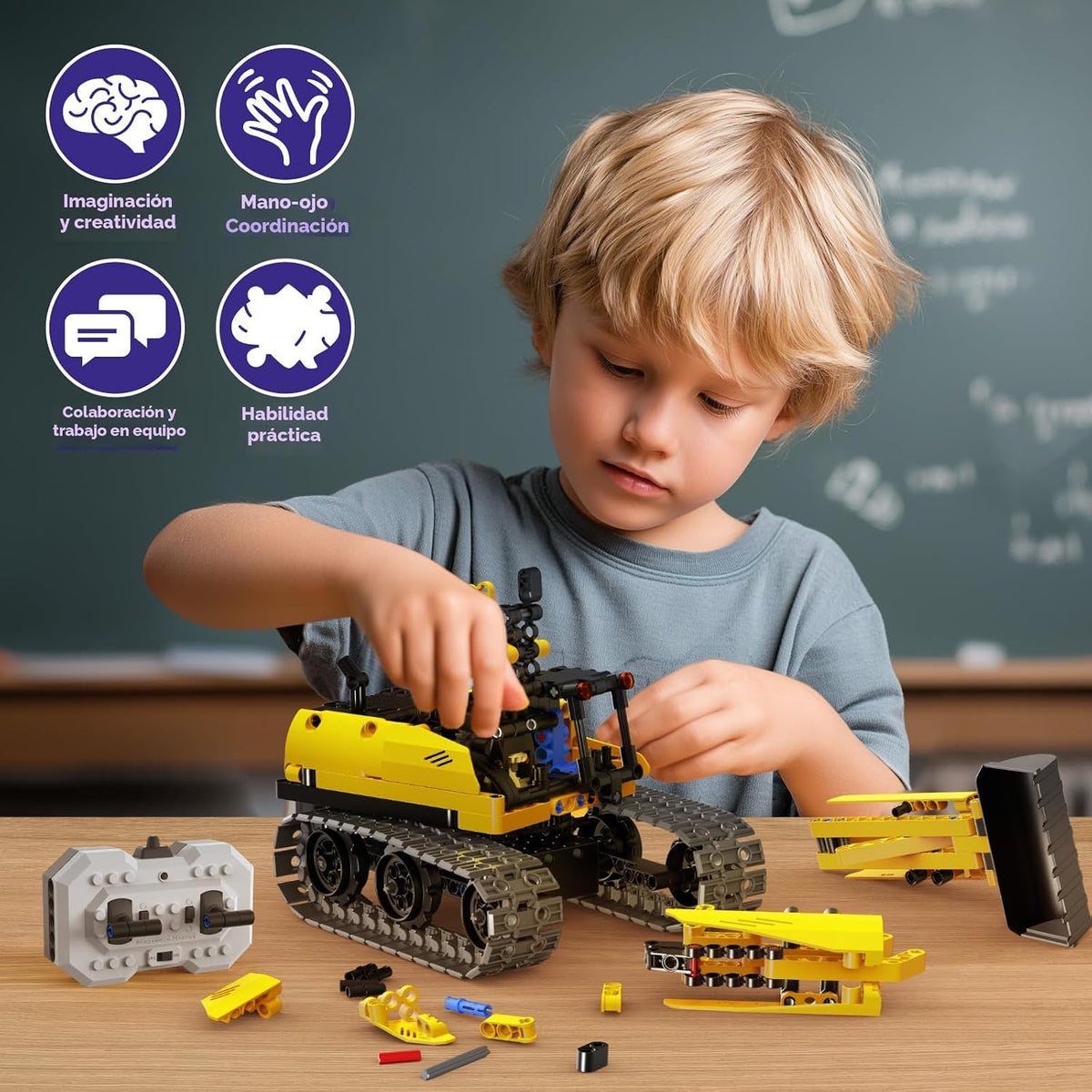 LECPOP Juguetes de construcción 5 en 1, kit de robótica STEM, 430 piezas de bloques RC Robot Erector, aplicación y control remoto, kits de ciencia de excavadora para niños de 6, 7, 8, 9, 10, 11, 12-14