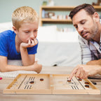 Juegoal Juego de discos de madera 4 en 1 para niños y adultos, ajedrez, damas, juegos de Tic Tac Toe, juegos de mesa de ajedrez plegable portátil de viaje, juegos de mesa de ajedrez interactivos para familias