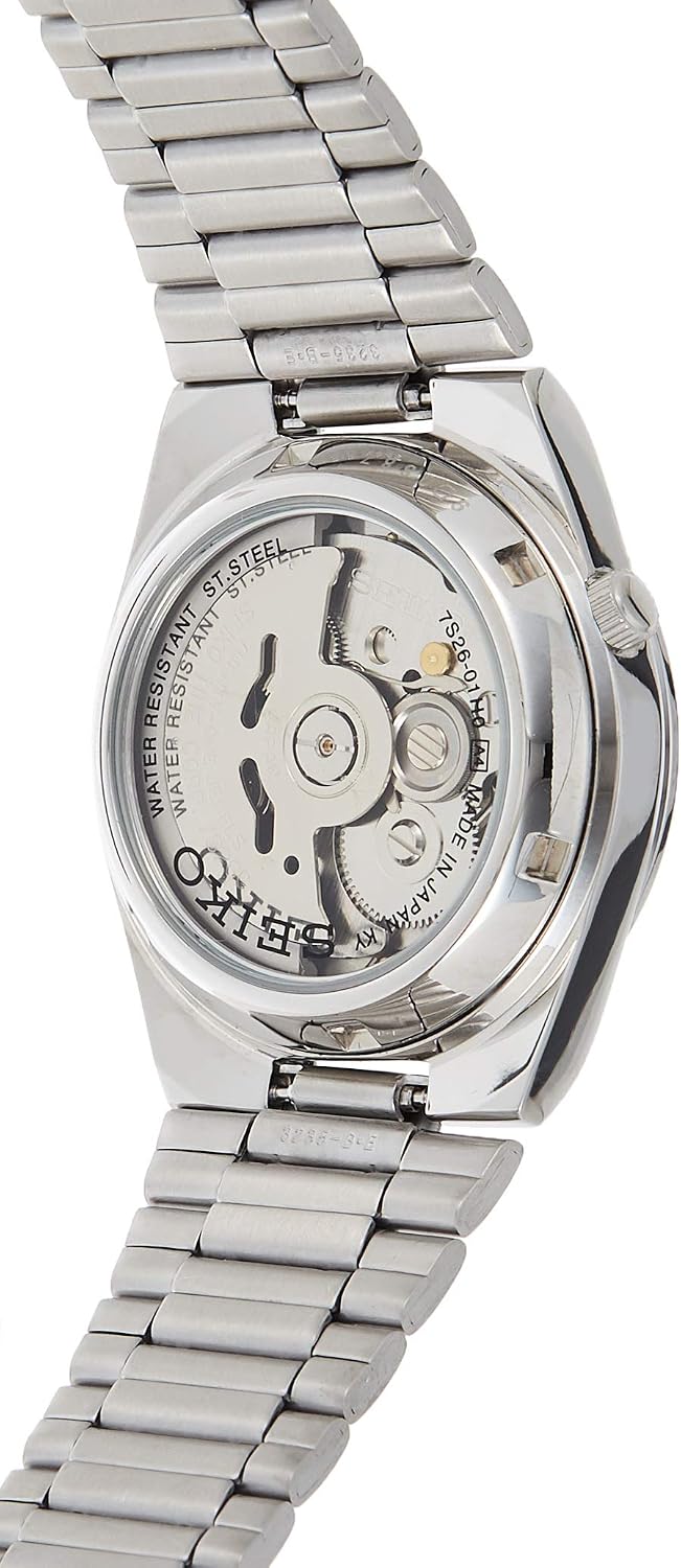 SEIKO 5 Reloj automático negro árabe de acero inoxidable para hombre SNK063J5