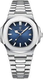 Poedagar Reloj de pulsera de moda para hombre, correa de acero inoxidable, reloj de cuarzo para hombre, impermeable, luminoso, fecha, cuadrado, relojes para hombre