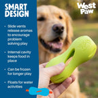 West Paw Zogoflex Qwizl Juguete Interactivo Dispensador de Premios Rompecabezas para Perros, Mandarina, Pequeño