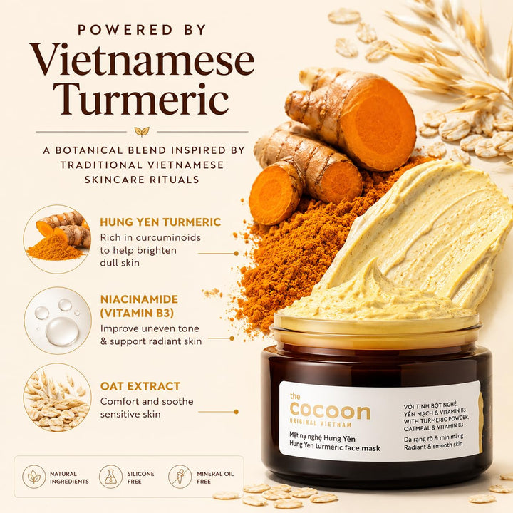 COCOONORIGINAL Vietnam Hung Yen Mascarilla facial de cúrcuma 100 ml...