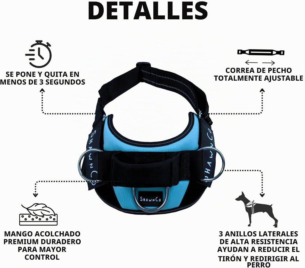 ShawnCo Essential Pro - Arnés para perro, chaleco sin tirones para mascotas