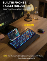 Teclado y mouse inalámbricos, máquina de escribir retroiluminada co...