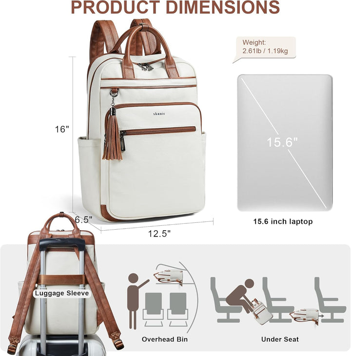 Shrrie: mochila para laptop de mujer de 15.6 pulgadas, mochila de c...