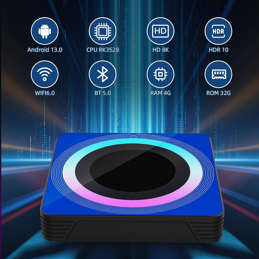 TV Box 2026 Android 13.0, 4GB RAM 32GB ROM con RK3528 y WiFi6 de doble banda