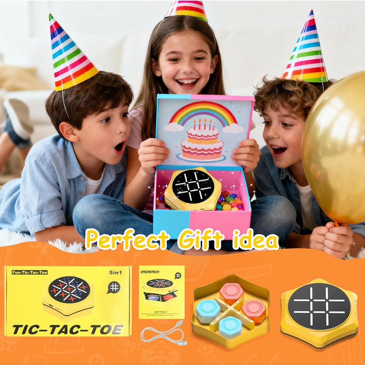 VDPDO Juego electrónico de Tic Tac Toe, 5 en 1 eléctrico Tic Tac To...