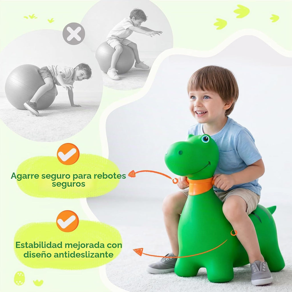 Dino Bouncy Animal Hopper | Bounce Ride-en Horse para Toddlers 18M+