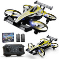 DEERC HT35 Mini dron 2 en 1 para niños | Avión de control remoto, giros de 360°, vuelo circular, despegue/aterrizaje con una tecla, modo sin cabeza, vuelo automático, 3 velocidades, 2 baterías