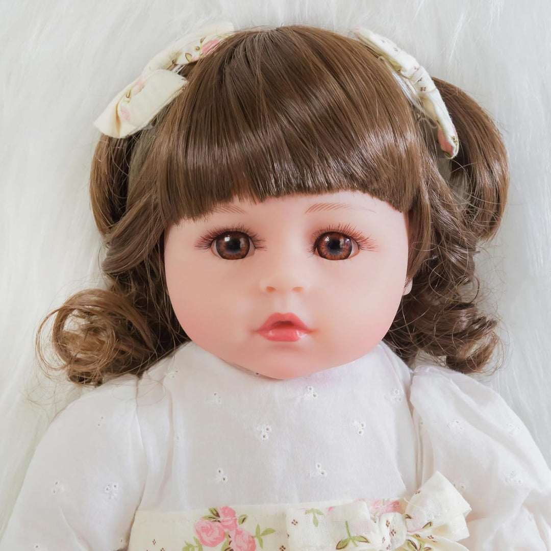 ENADOLL Reborn Baby Doll realista de vinilo de silicona de pelo riz...