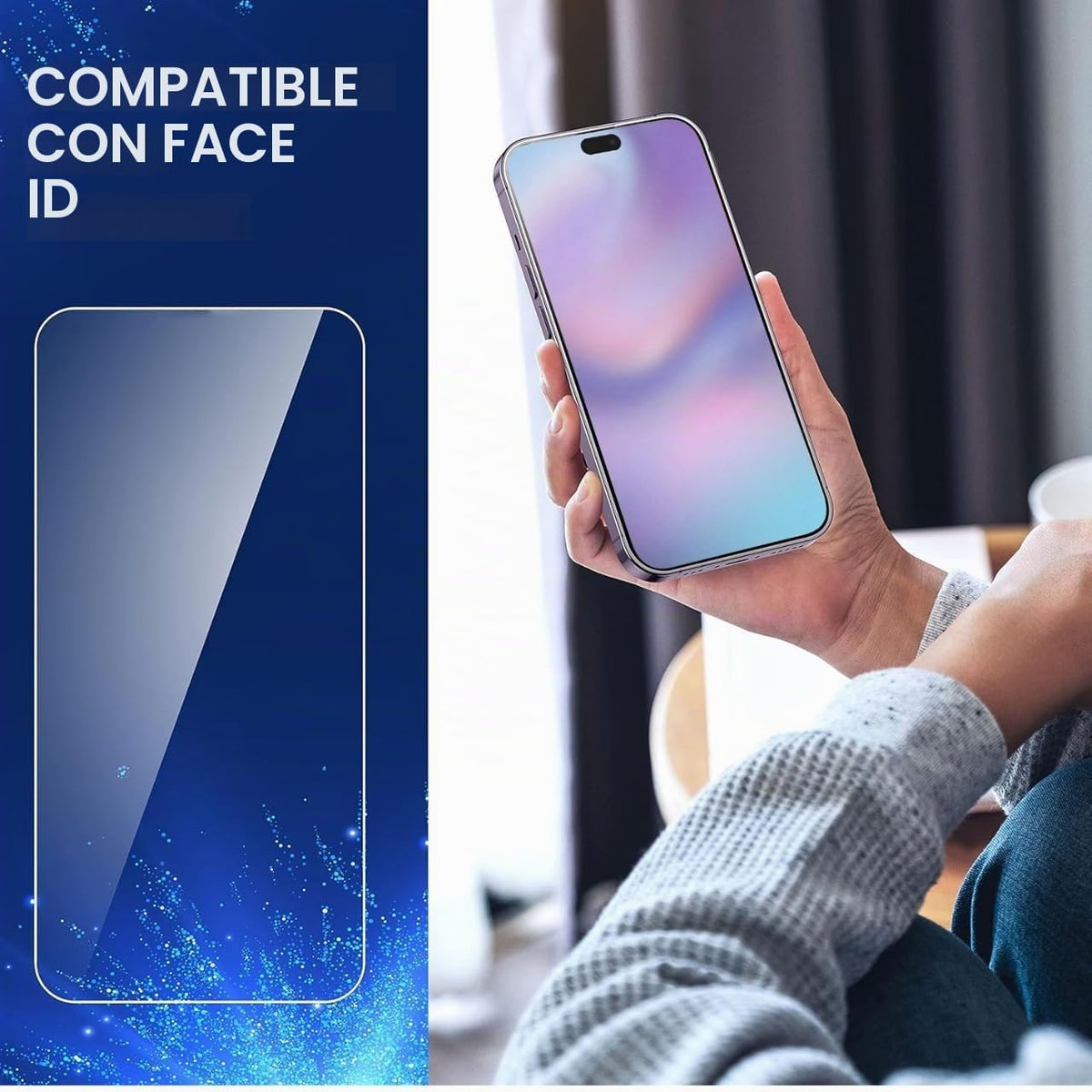 ImpactStrong 3-Pack Protector de Pantalla de Vidrio Templado a prueba de golpes para iPhone 15 Pro [Marco de Instalación Fácil] [Sin Burbujas] [9H de Dureza] [Cobertura Total] Amigable con funda, 6.1 Pulgadas