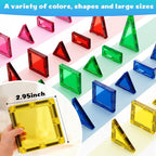 Juego de 32 azulejos magnéticos jumbo | Bloques de construcción STEM extra grandes para niños de 3 a 99 años | Diseño a prueba de estrangulamiento con imanes súper fuertes