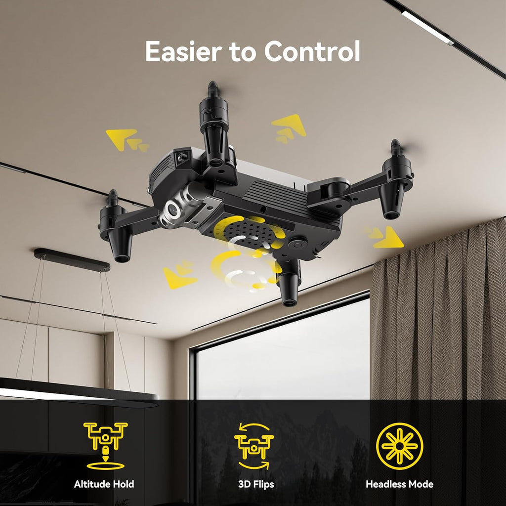 DEERC Mini dron D20 para niños con cámara FPV HD 1080P con control remoto, juguetes regalos para niños y niñas con retención de altitud, modo sin cabeza, ajuste de velocidad de inicio con una tecla