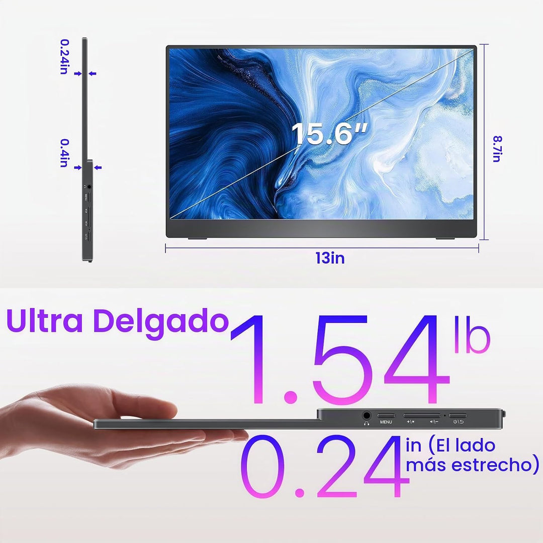 VisionOwl Monitor portátil de 15.6 pulgadas 4K UHD 145% sRGB segund...