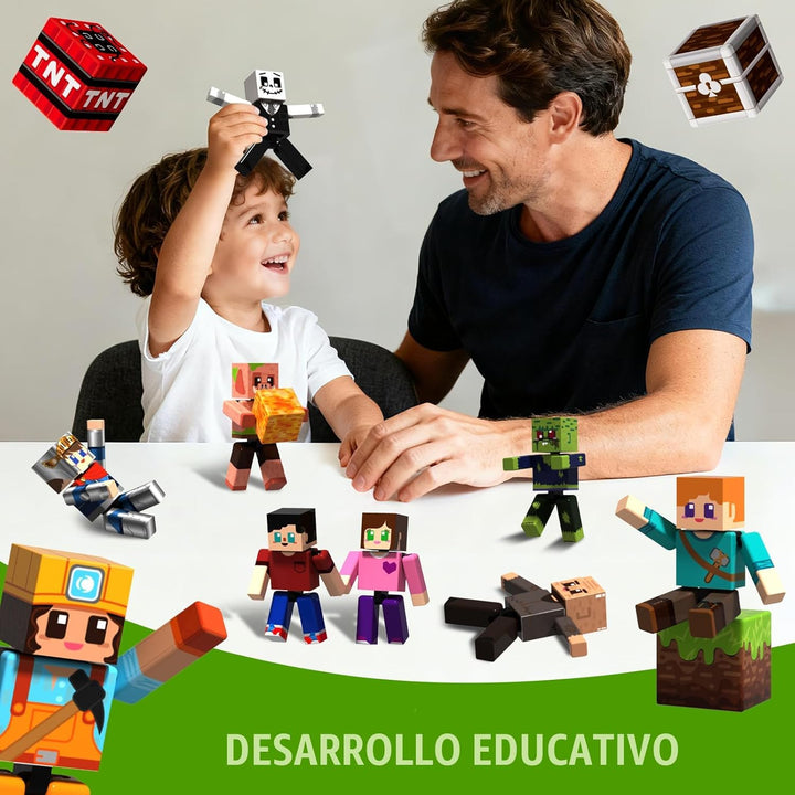Magneverse Juego de 20 Piezas de Figuras de Acción Magnéticas - Blo...