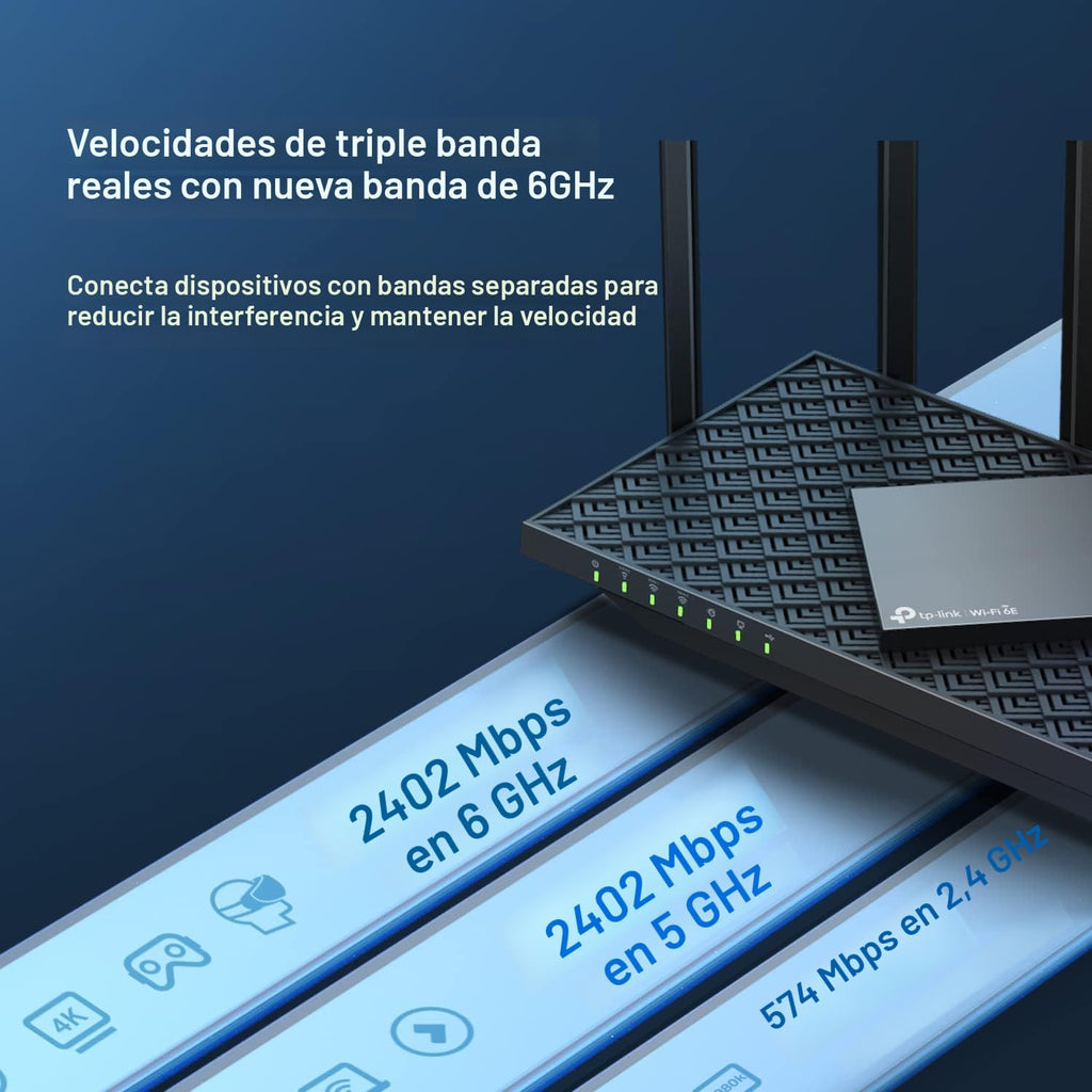 TP-Link AXE5400 - Enrutador WiFi 6E de tres bandas (Archer AXE75)