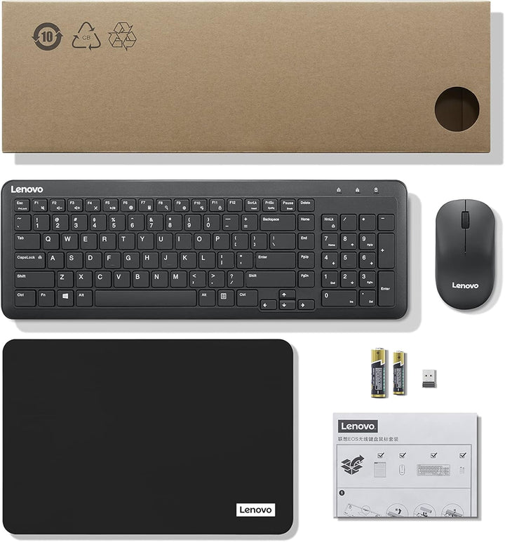 Lenovo 300 Combo de Teclado y Ratón Inalámbricos, Receptor Nano USB...