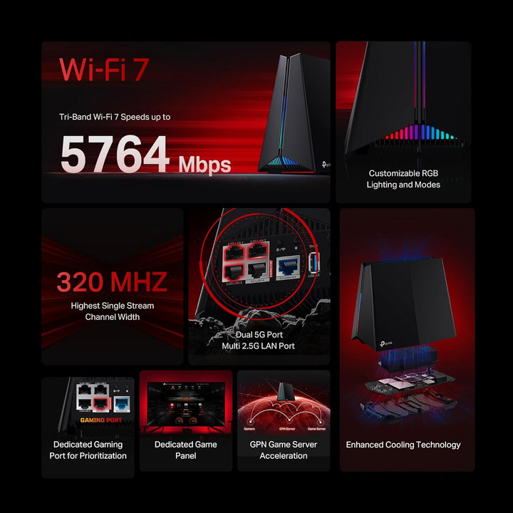 TP-Link Tri-Band BE11000 Wi-Fi 7 Router para Juegos Archer GE650 |...