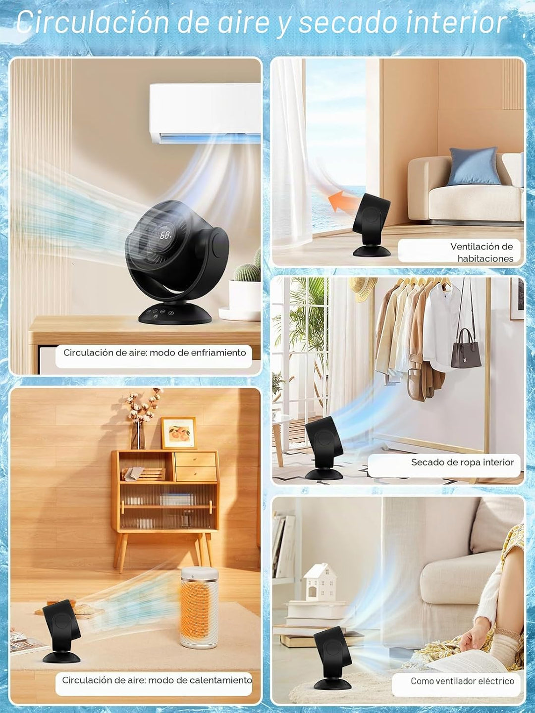 Ventilador para dormitorio, ventiladores de escritorio, ventilador...