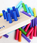 Montessori Bloques de conteo de números, juguetes de tablero de clavijas, materiales de manipulación matemática de madera para preescolar, juguete de aprendizaje Montessori para niños de jardín de infantes (clavija colorida)