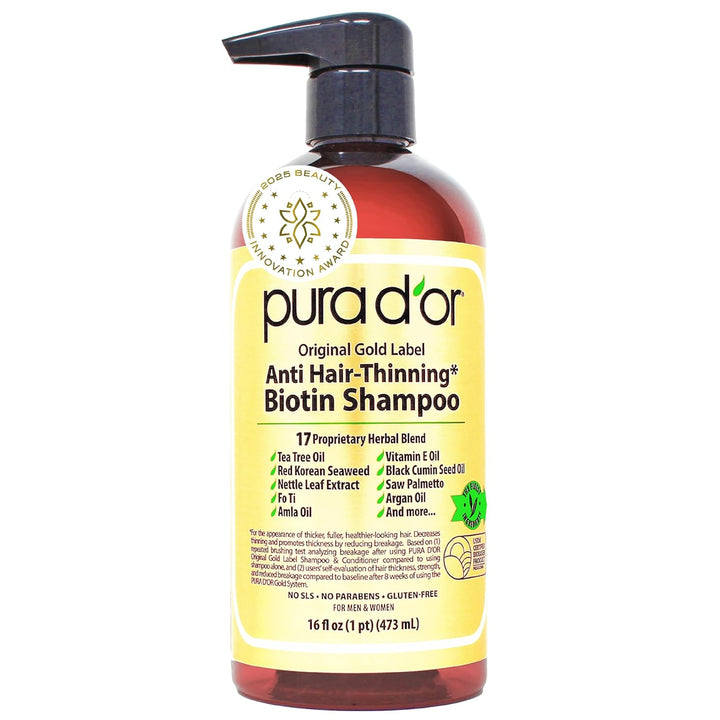 PURA D'OR Champú Original de Etiqueta Dorada Anti-Adelgazamient...