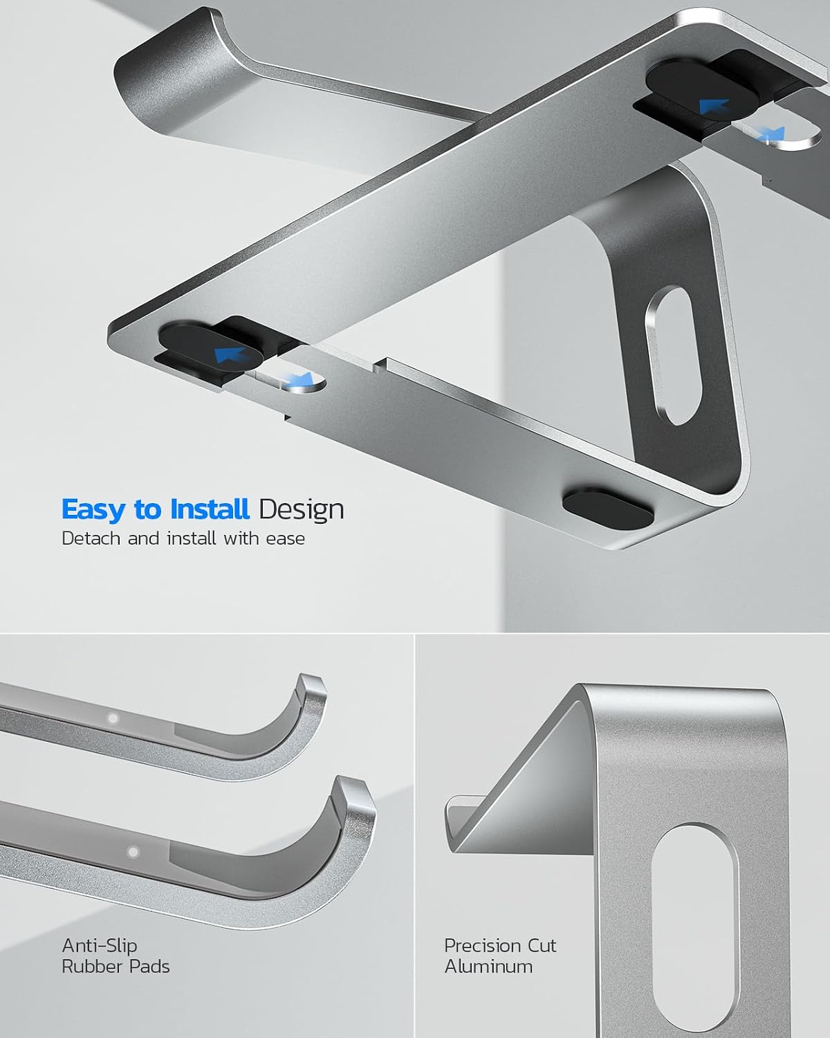 Nulaxy - Soporte para laptop, soporte de aluminio ergonómico para c...