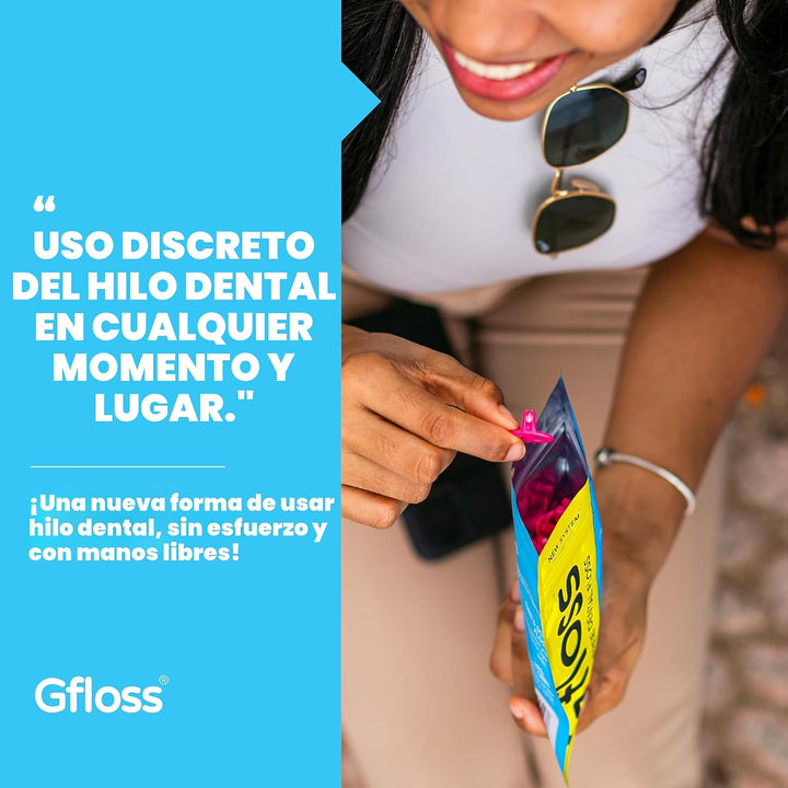 Gfloss Hilo dental manos libres, 40 unidades, limpiadores dentales...