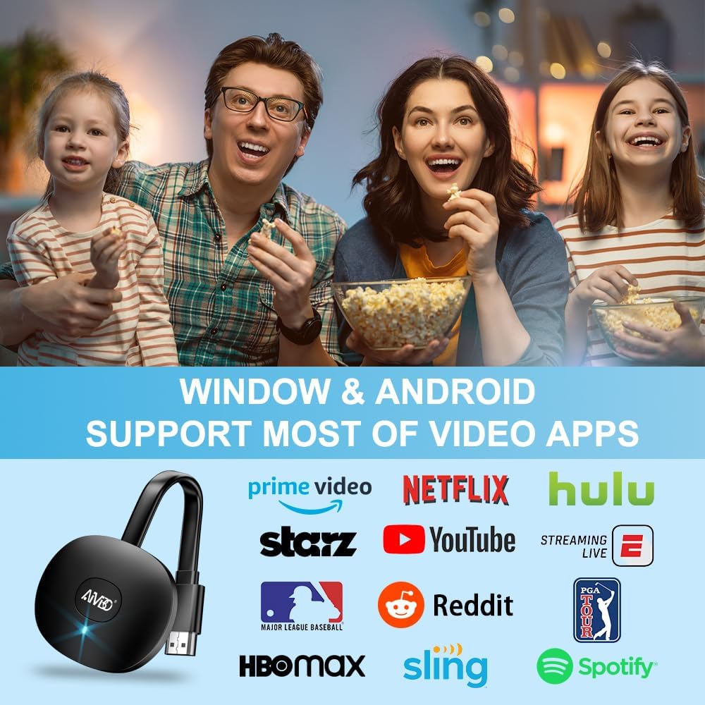 Adaptador de pantalla HDMI 4K inalámbrico, SOCLLLife WiFi Casting Dongle para iOS, Android, Windows, dispositivos Mac a TV/Monitor/Proyector, compatible con Miracast, Airplay