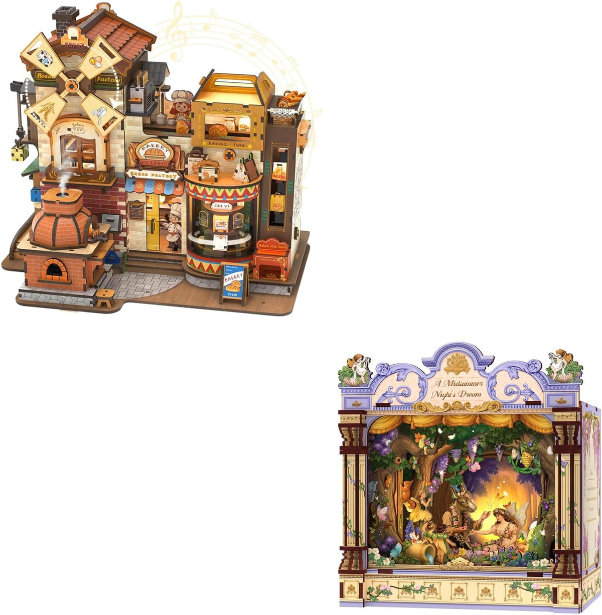 CUTEBEE Kit de casa en miniatura, rompecabezas de madera 3D para adultos, estante de rincón de libro, regalo literario de Shakespeare, bosque encantado decoración de escritorio en miniatura para