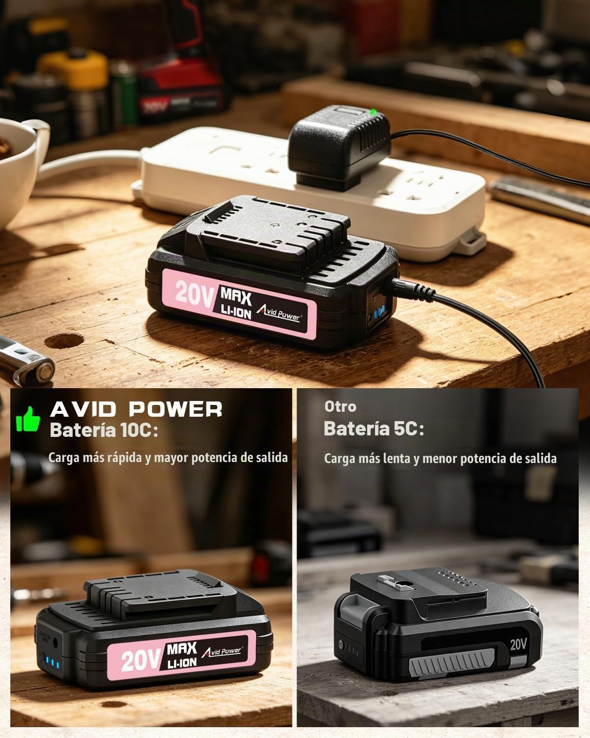AVID POWER Juego de taladro inalámbrico de 20 V para proyectos de bricolaje en el hogar y principiantes, taladro eléctrico ligero con cargador de batería y 22 brocas, velocidad variable, portabrocas