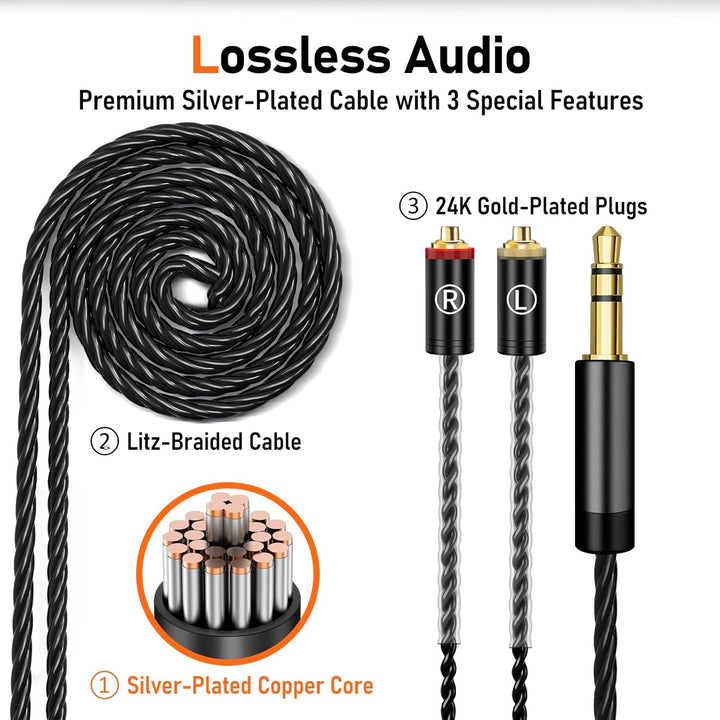 Audiovance Vibes 202 - Auriculares con cable de alta fidelidad, MMC...