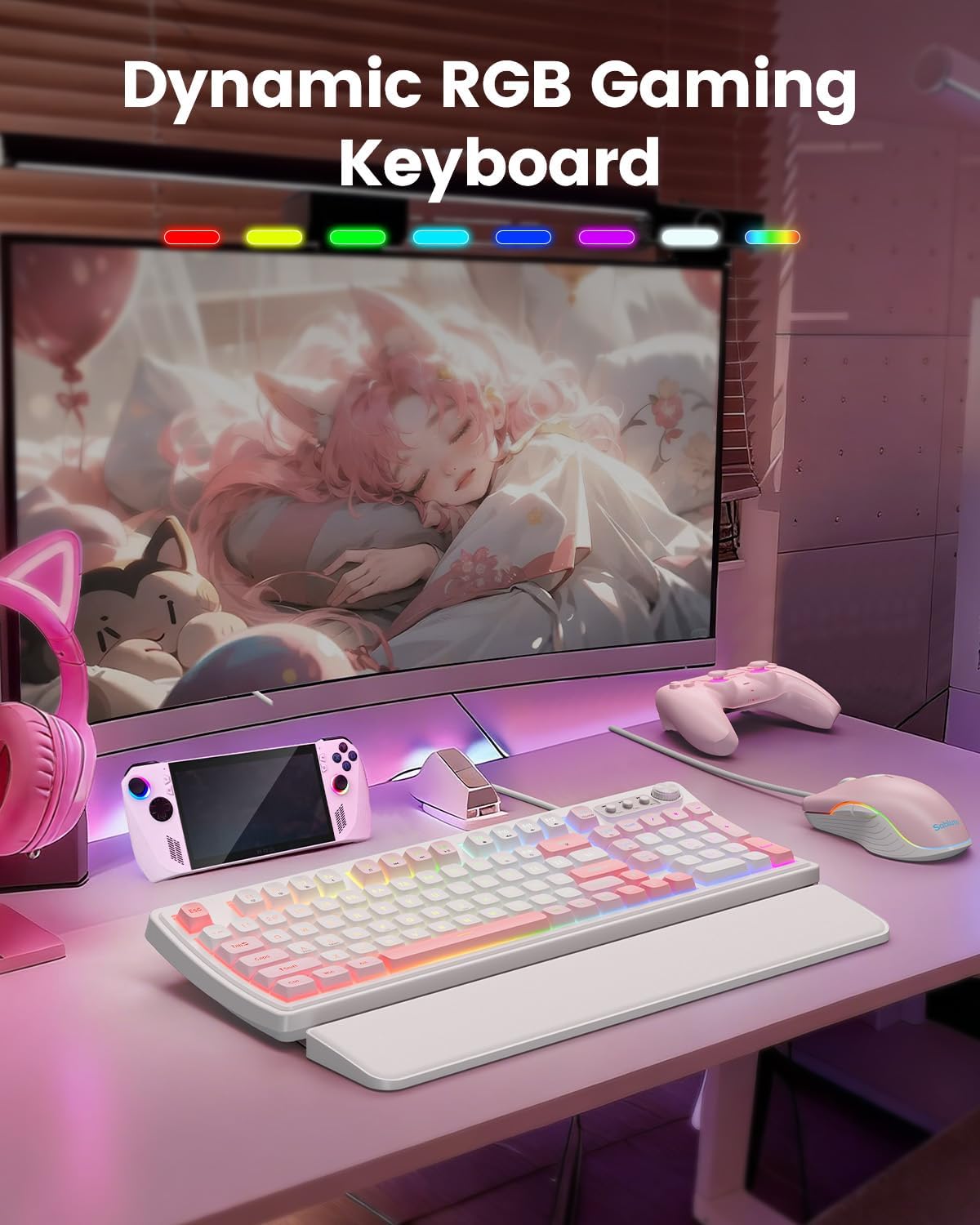 SABLUTE Teclado y mouse para juegos con cable, teclado y mouse con...