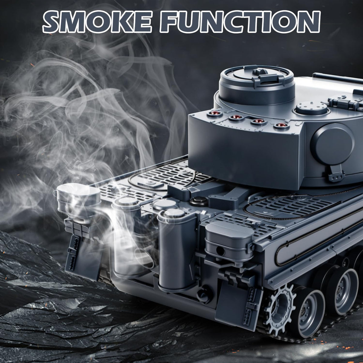 Set de tanque RC 1/22, juguete del ejército que dispara BBS con humo