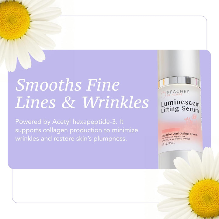Peaches Skin Care Suero de elevación luminiscente \u2013 Fórmula de...